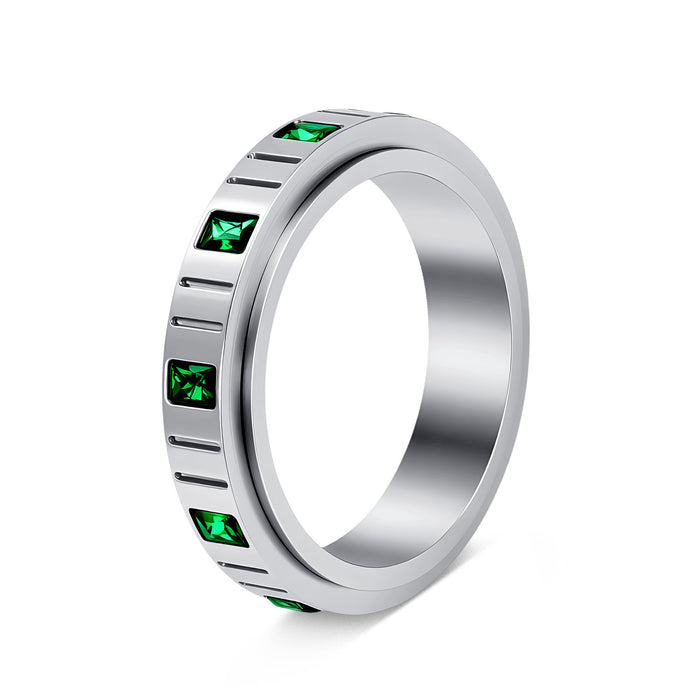 Wholesale Stainless Steel Diamond-Encrusted Ring Set Fashion Jewelry Gift for Women Boutique