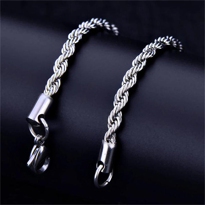 Wholesale Cuban Twist Titanium Steel Thin Bracelet JDC-BT-CAJB004