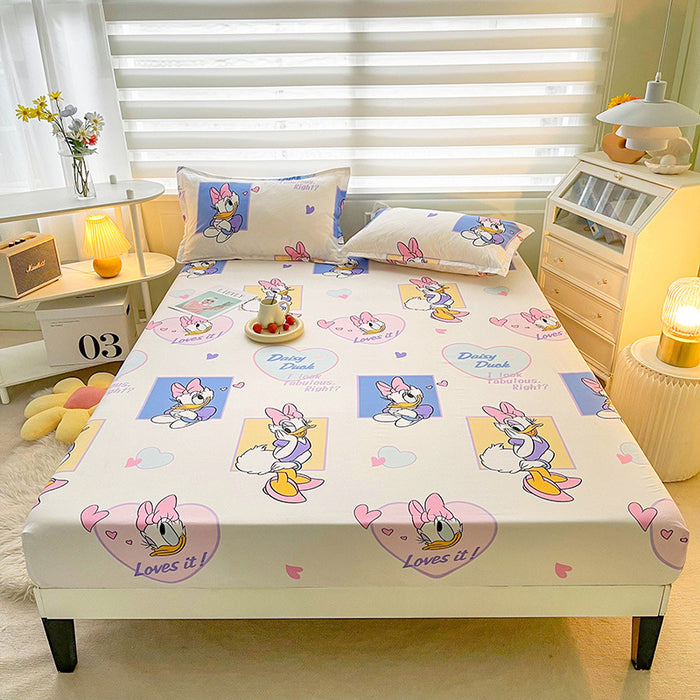 Wholesale A-level Cloud Washed Cotton Cute Cartoon Girl Heart Dormitory Bed Sheets JDC-SEE-AiErMei007