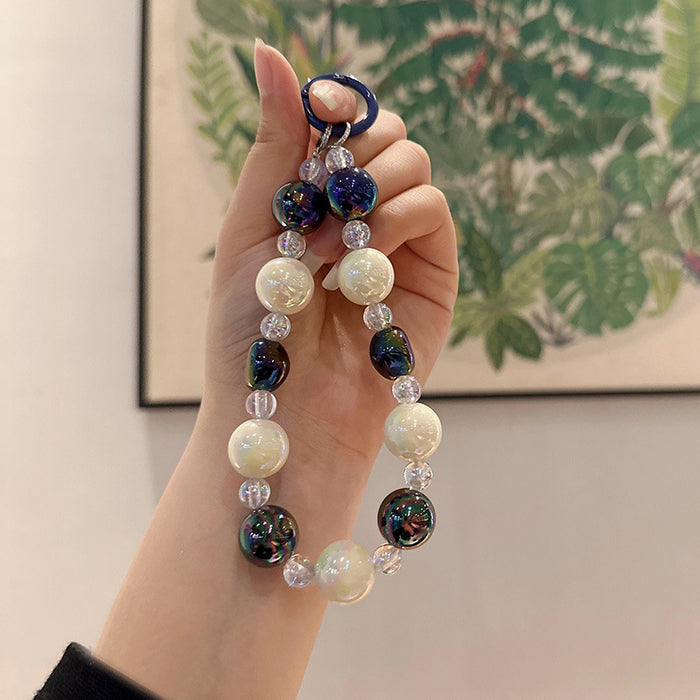 Wholesale Color plated bead peach heart colorful acrylic mobile phone chain dazzling love pendant accessories