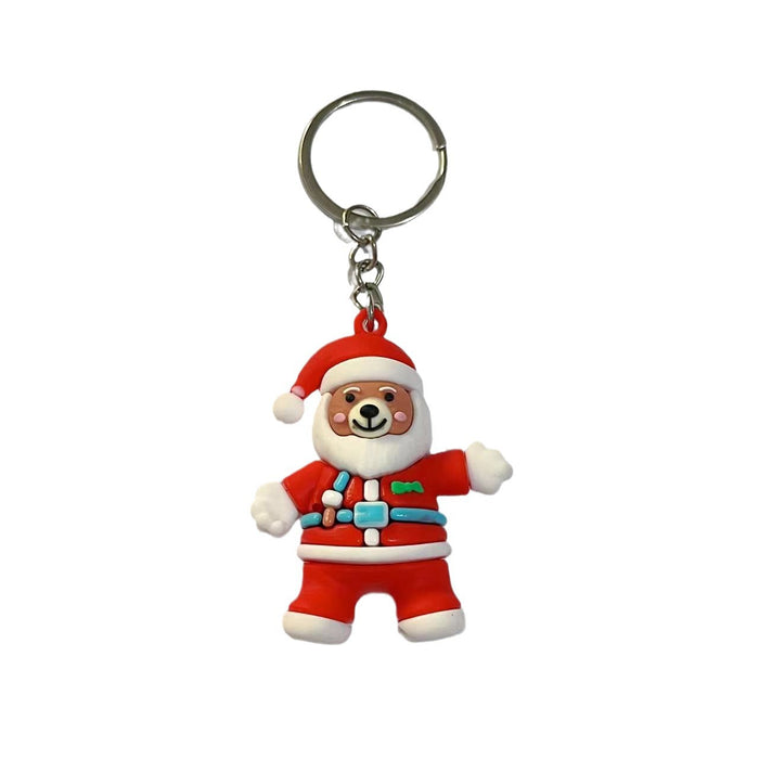 Wholesale Cute Christmas bear keychain schoolbag pendant doll  keychain Christmas activity small gift