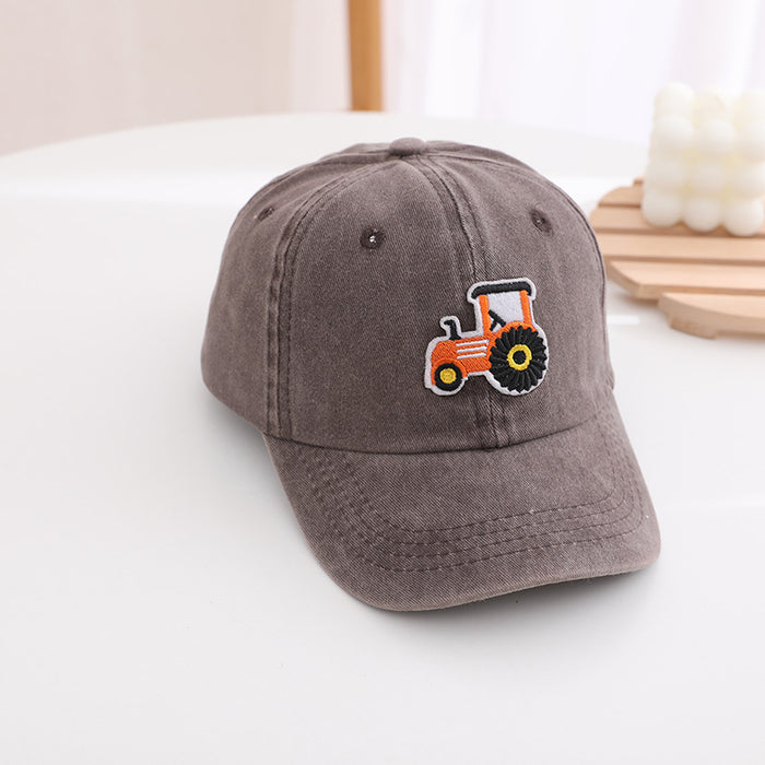 Wholesale Children' s Washable Retro Excavator Cartoon Baseball Hat