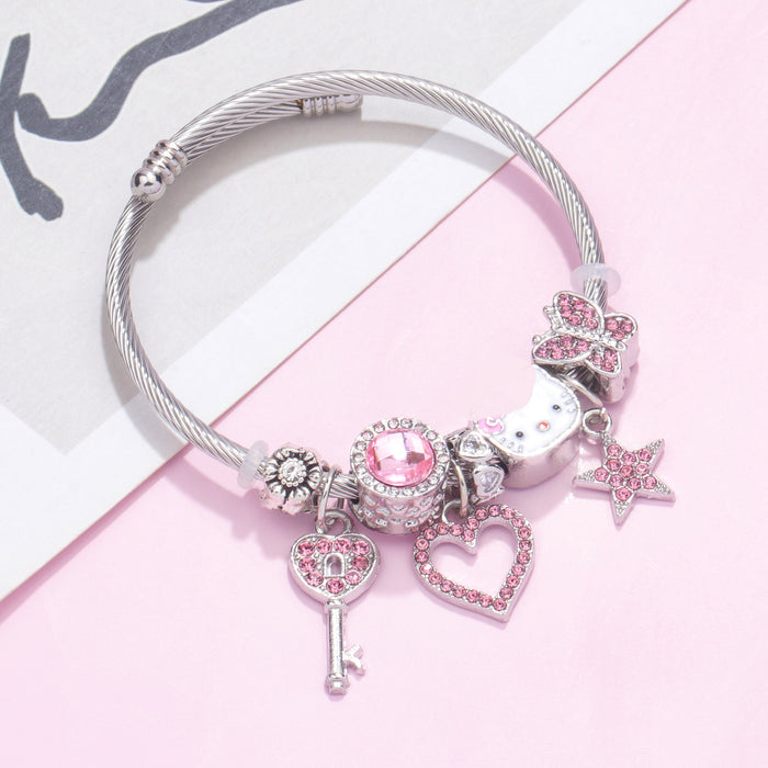 Wholesale Cartoon 3D Cat Beaded Bracelet