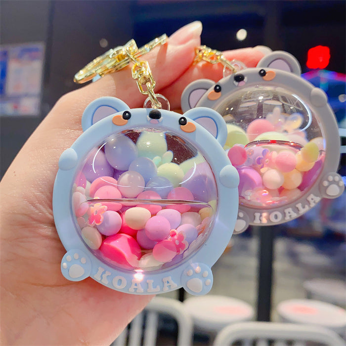 Wholesale Acrylic Oil-Filled Candy Koala Keychain