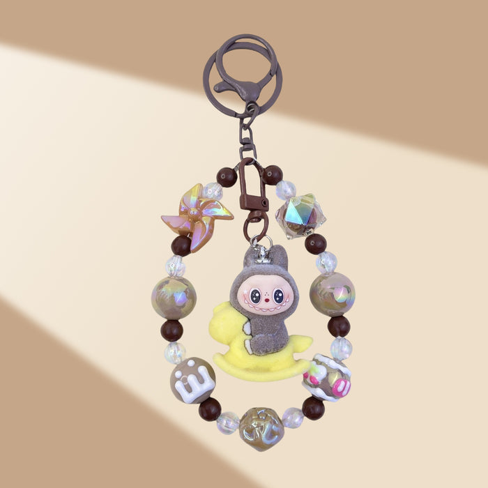 Wholesale Flocked Wizard Beaded Keychain