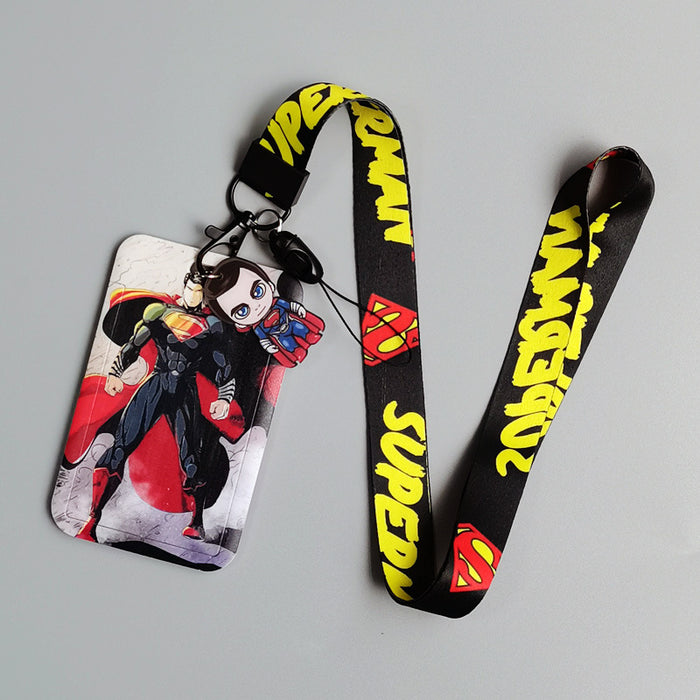 Wholesale Cartoon Superhero Bus Pass Holder With Neck Lanyard ABS Material Trendy Fashion Accessory