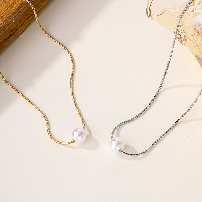 Wholesale New jewelry simple and versatile pearl pendant, niche light luxury pearl necklace