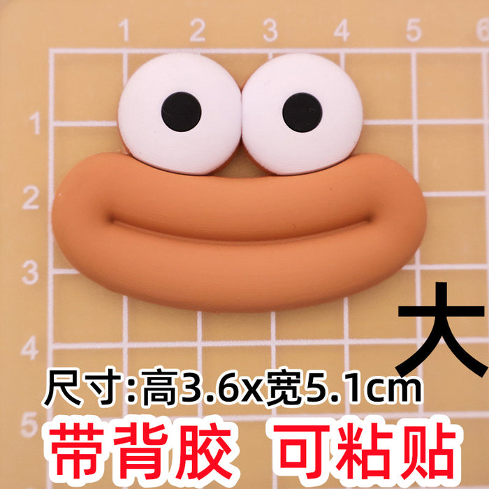 Wholesale 5pcs Big Small size cartoon sausage mouth eyes charger protective cover plush toy hairpin phone case accessories