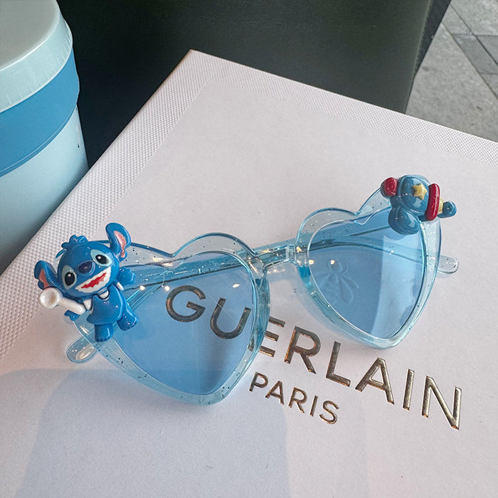 Wholesale Cute Cartoon Puppy Sunglasses Girls UV Protection Cute Super Cute Baby Glasses Little Girl Soft Leg Silicone