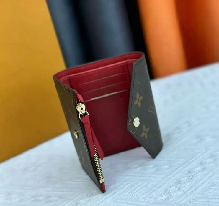 Wholesale Classic Plaid Genuine Leather Short Tri-Fold Wallet Fashion Accessory for Women Boutique