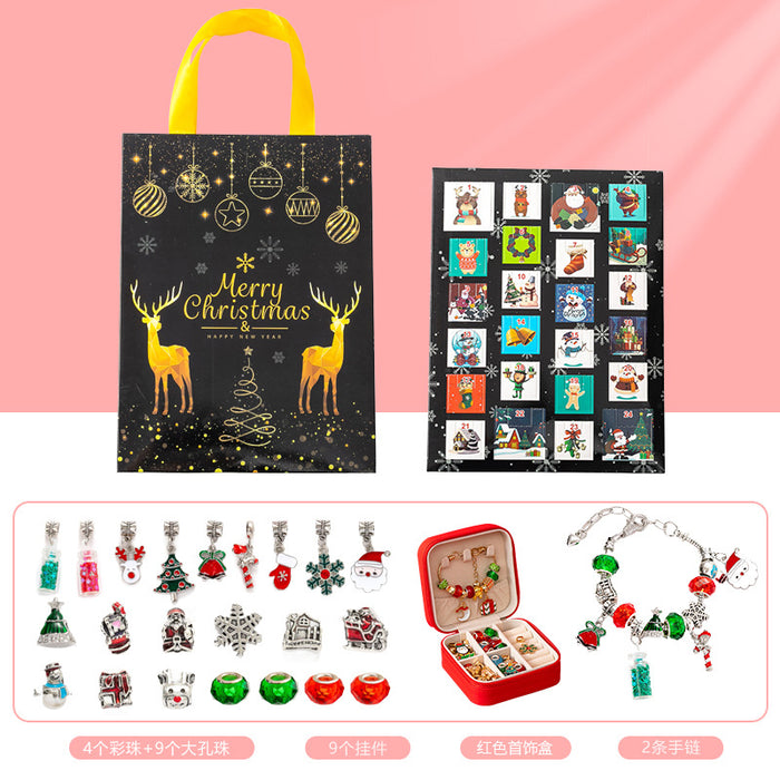 Wholesale Christmas DIY Bracelet Blind Box Gold 31 Grid Advent Calendar Jewelry Accessory Gift