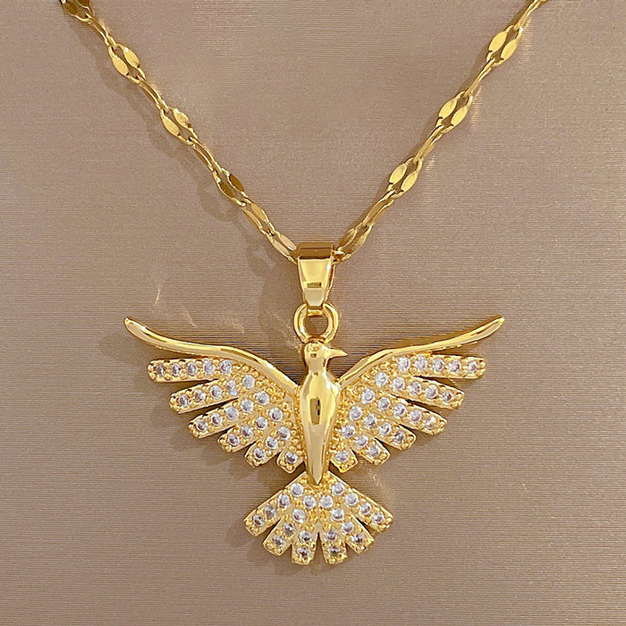 Wholesale Light Luxury Phoenix Titanium Steel Necklace JDC-NE-LG035