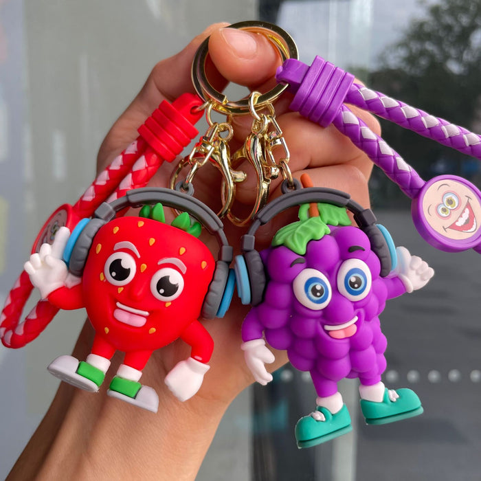 Wholesale Fruit keychain cute doll backpack hanging car decoration
