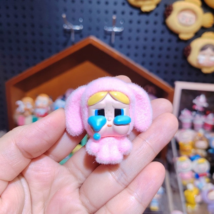 Wholesale Cartoon cute flocked PVC keychain toy