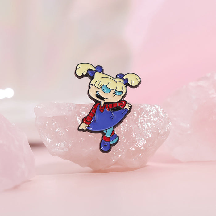 Wholesale Cute Boy and Girl Cartoon Character Brooch