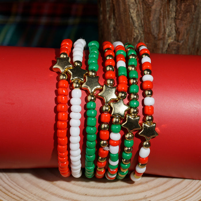 Wholesale Beaded Letter Combination Christmas Bracelet