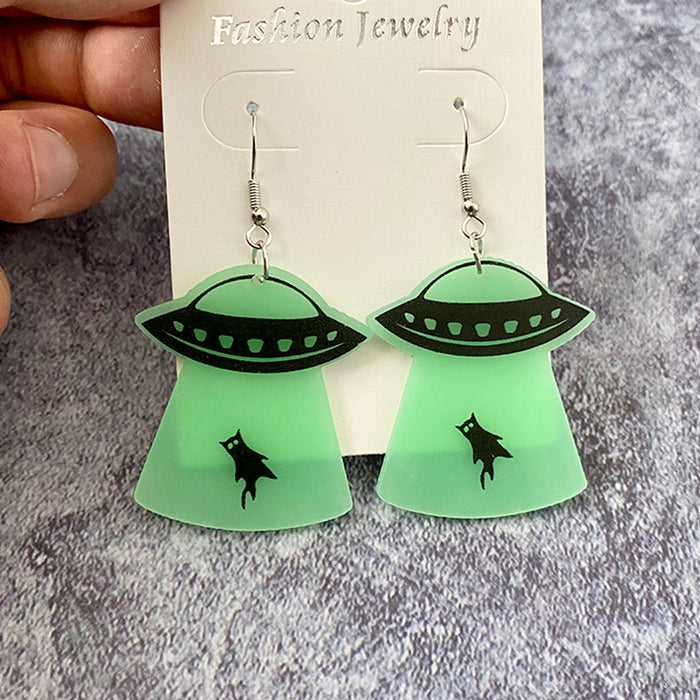 Wholesale  night luminous devil earrings acrylic luminous horror personality earrings