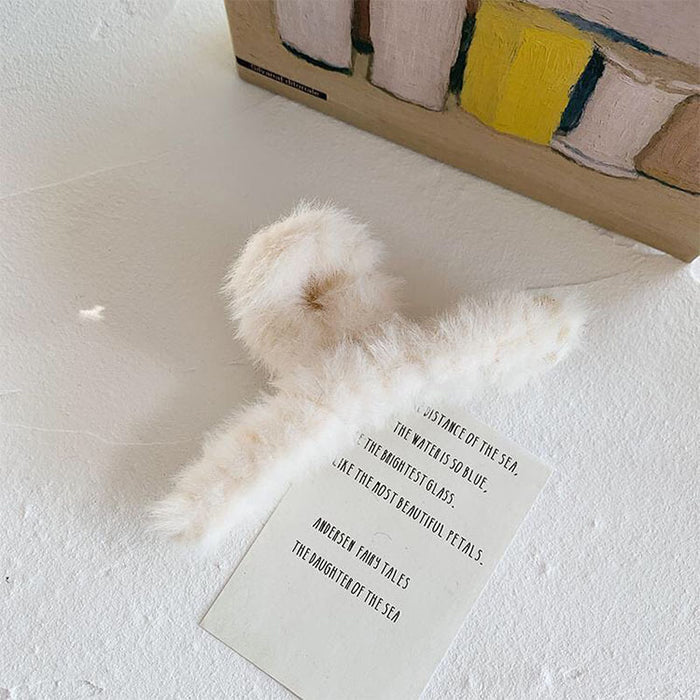 Wholesale Large plush claw clip,  brown color