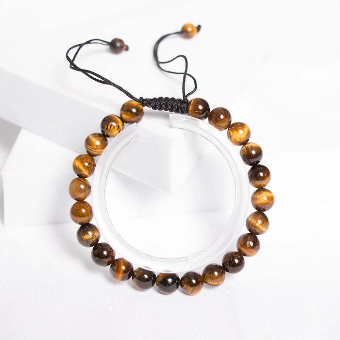 Wholesale Tiger Eye Stone colorful frosted stone couple bracelet beaded yoga woven bracelet natural stone bracelet