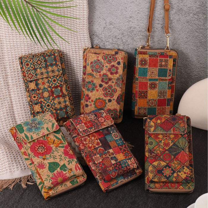 Wholesale PU Multifunctional Bohemian Wallet Wood Grain Multi-Card Slots Women's Wallet JDC-WT-HuLi002