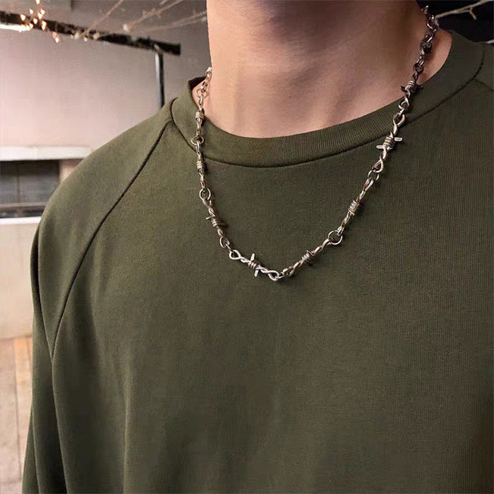 Wholesale Thorn necklace collarbone chain hoodie T-shirt chain accessory
