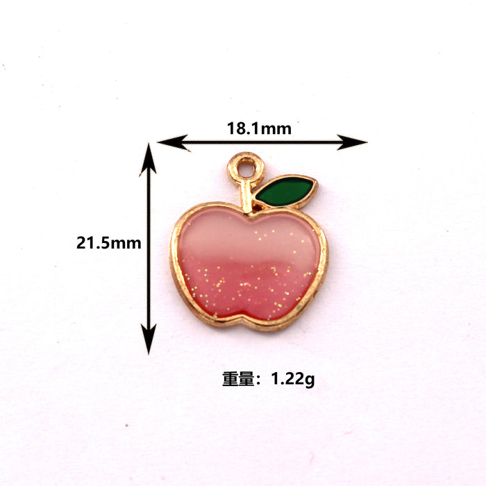 Wholesale 10pcs Personalized Transparent Hollow Fruit Alloy Oil Dropping Earrings Pendant Keychain Pendant Accessories