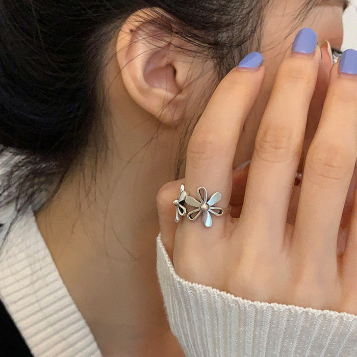 Wholesale Ring Ring Women's Flower Opening Ring Exaggerated Fashion