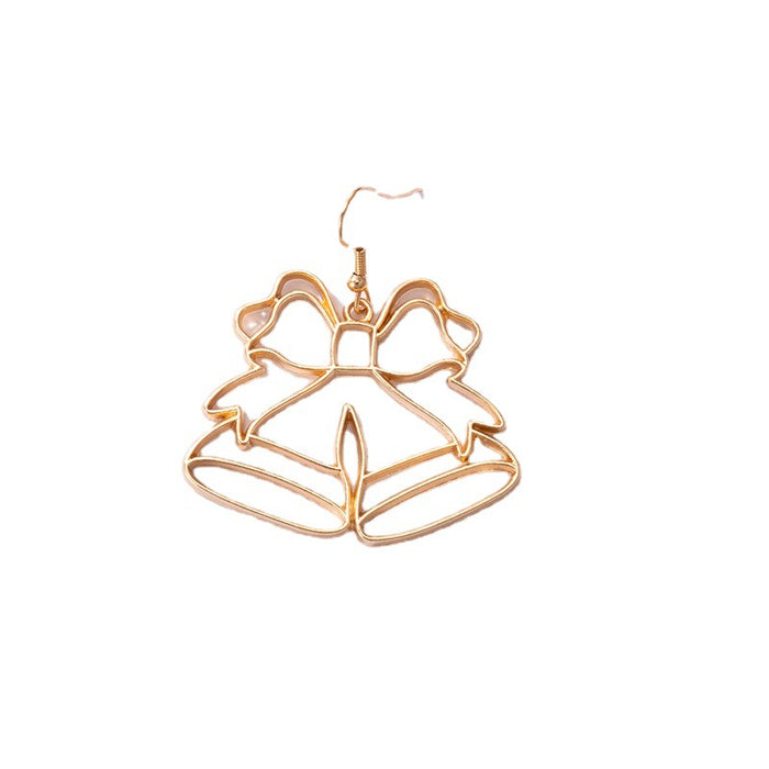 Wholesale Christmas Elk Bell Hollow Earrings Alloy Fashion Jewelry Accessory MOQ≥2