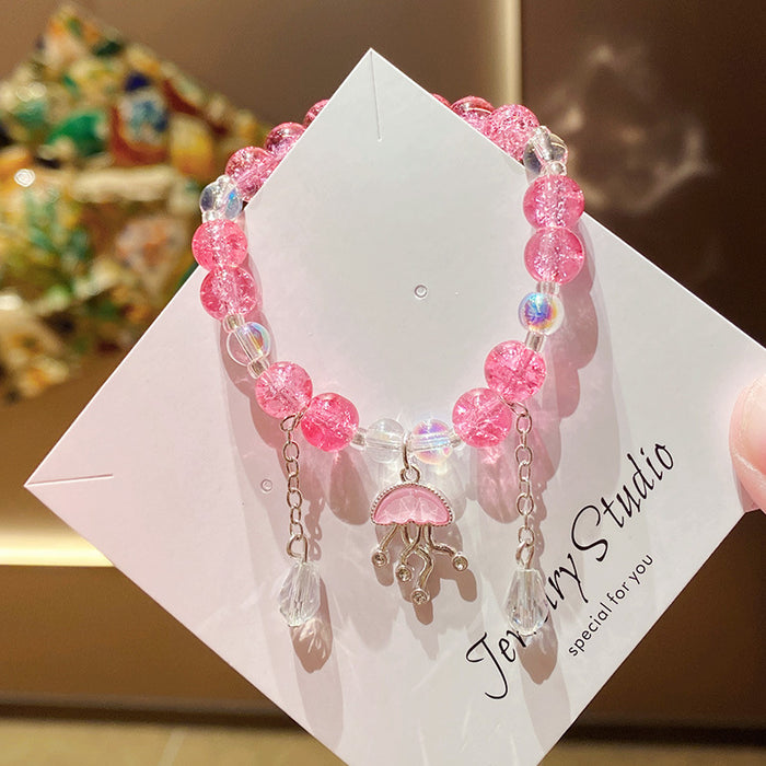 Wholesale Children' s Red Jellyfish Floral Tassel Bracelet - Everyday Jewelry Accessory MOQ≥3