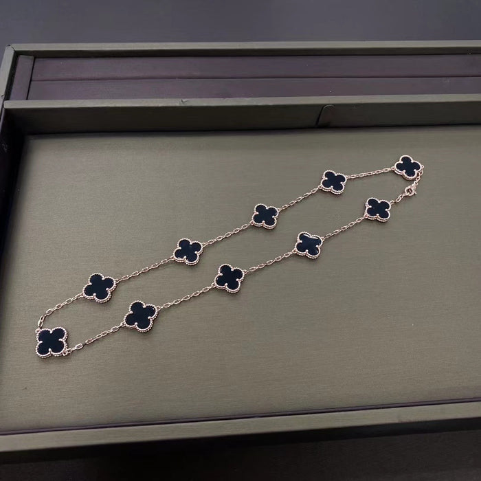 Wholesale Clover necklace agate rose gold bone chain