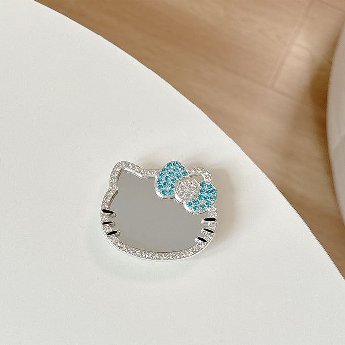 Wholesale Rhinestone Glass Mirror Cat Phone Grips