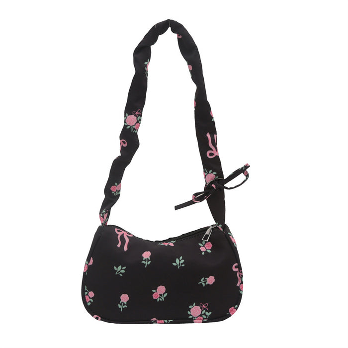Wholesale Ruched Floral Underarm Shoulder Bag