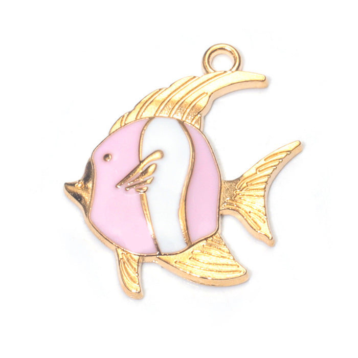 Wholesale Chic Pink Alloy Oil Drip DIY Jewelry Charms Crown Theme for Bracelet Necklace Bag Decoration