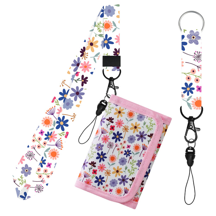 Wholesale Cartoon Print Polyester Kids Wallet with Lanyard