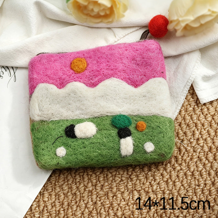 Wholesale Modern Felt Sheep Coin Purse Cute Cartoon Animal Phone Bag MOQ≥10
