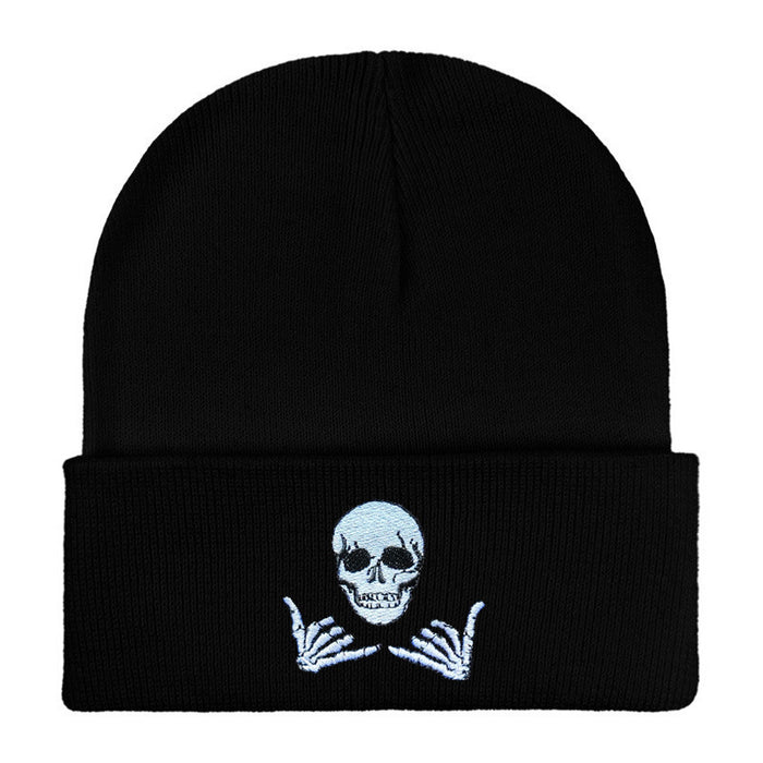 Wholesale Skull Series Embroidery Knitted Beanie JDC-FH-Shengn010