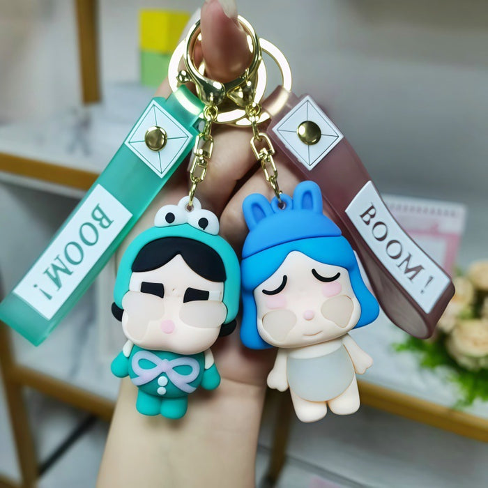 Wholesale Cartoon Tear Doll Metal Keychain Trendy Key Ring Fashion Accessory Gift MOQ≥5