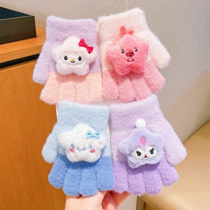 Wholesale Cartoon knitted children' s winter gloves