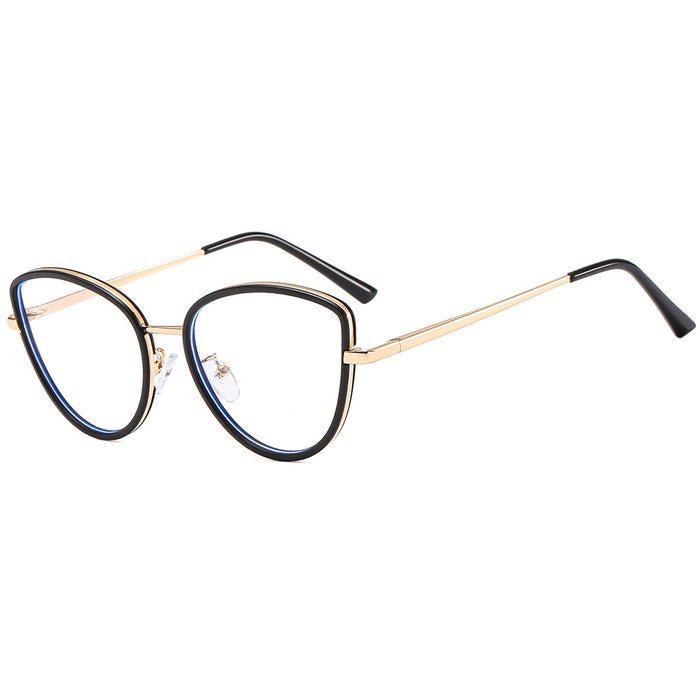 Wholesale Metal Ring Retro Art Check in Photography Fashion Personality Unlimited Anti Blue Light Glasses