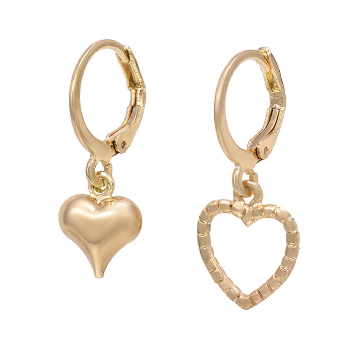 Wholesale Personalized gold and silver heart-shaped earrings, new trendy street photography women's earrings