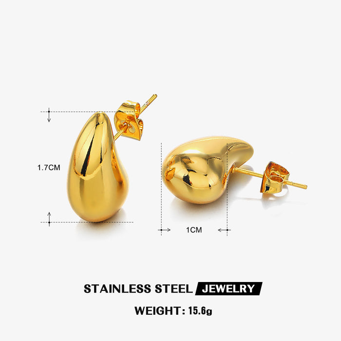 Wholesale Womens Stainless Steel teardrop Gold Plated Earrings