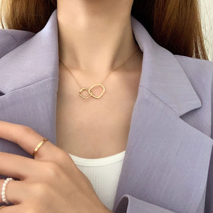 Wholesale irregular cross geometric clavicle chain Women's neck chain necklace