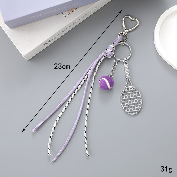 Wholesale Leather bow heart pendant luggage keychain lanyard accessories single buckle tassel pendant accessories