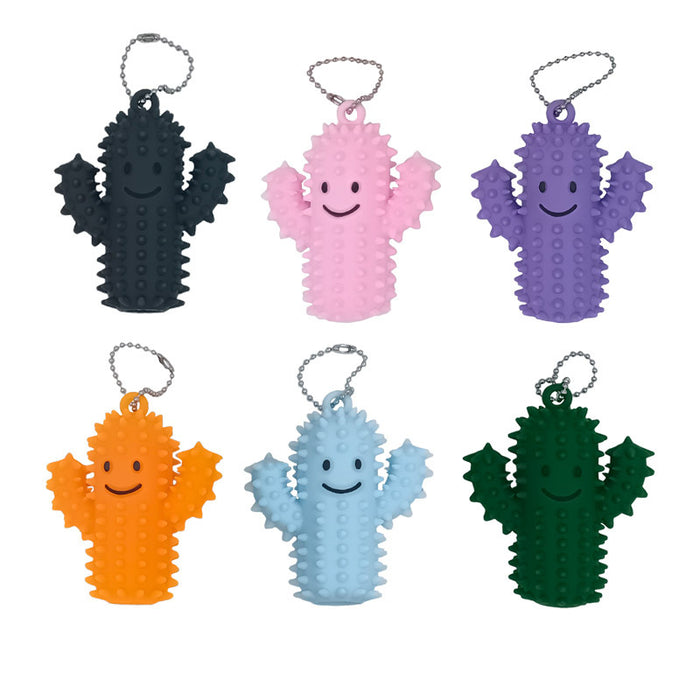 Wholesale New silicone cactus decompression keychain keychain