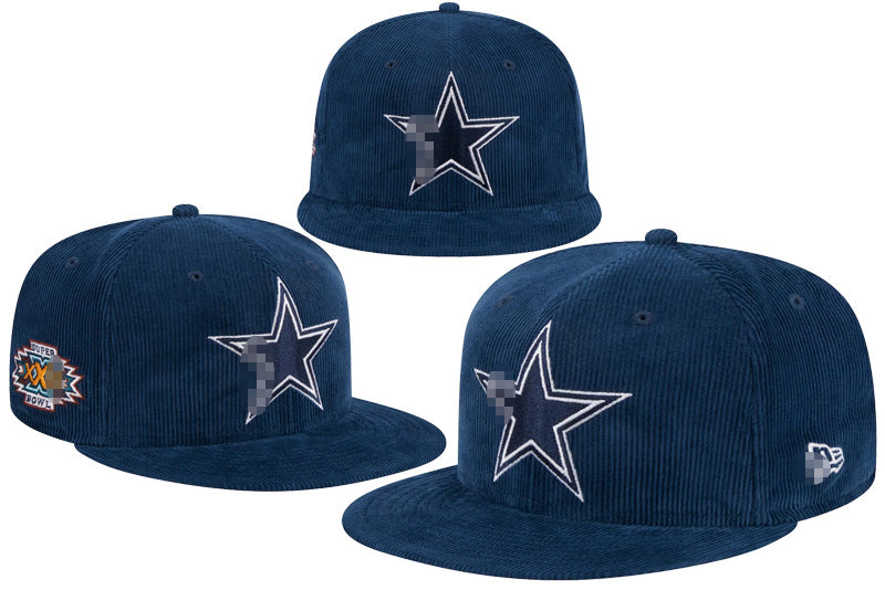 Wholesale Football Caps Embroidered Peaked Caps Outdoor Sun Protection Caps American Hip-Hop Flat-Brimmed Hats