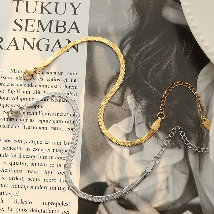 Wholesale Personalized and versatile titanium steel niche design necklace bracelet jewelry set