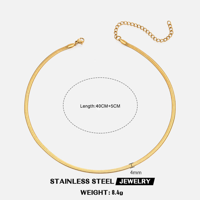 Wholesale Stainless Steel Snake Bone Chain Gold-plated Titanium Steel Necklace JDC-NE-JL001