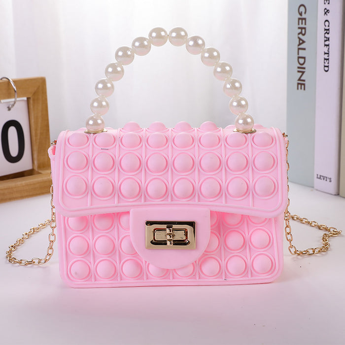 Wholesale Large Bubble Pearl Portable Silicone Bag Women's Crossbody Shoulder Bag