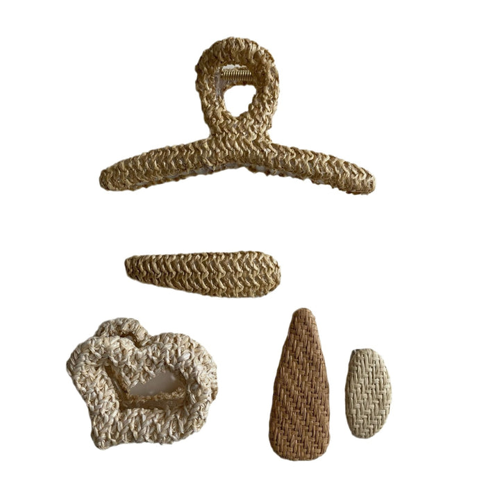 Wholesale Weaving rattan geometric hair clips, fashionable bangs, side clips, hair accessories