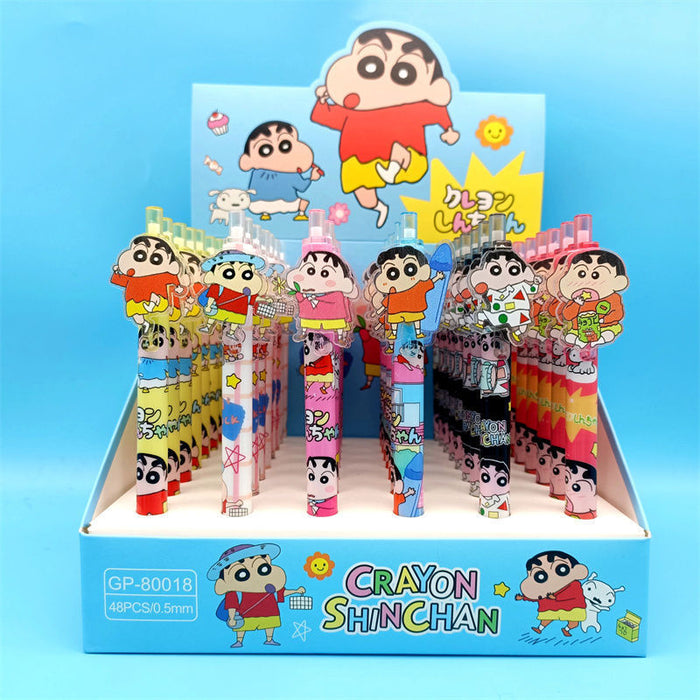 Wholesale 48 pcs Black core 0. 5mm cute cartoon sticker push-button pen